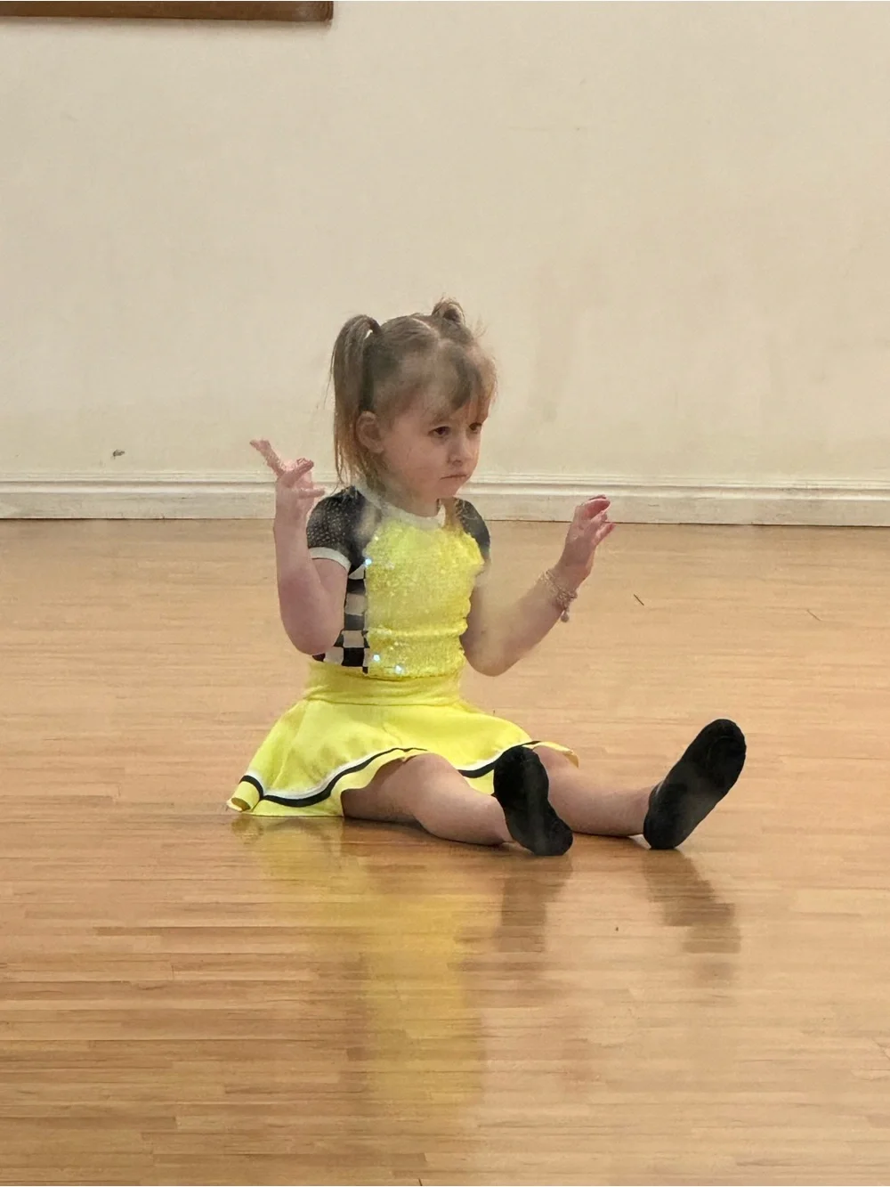 Weissman Yellow and Black Sequin Race Costume Dress